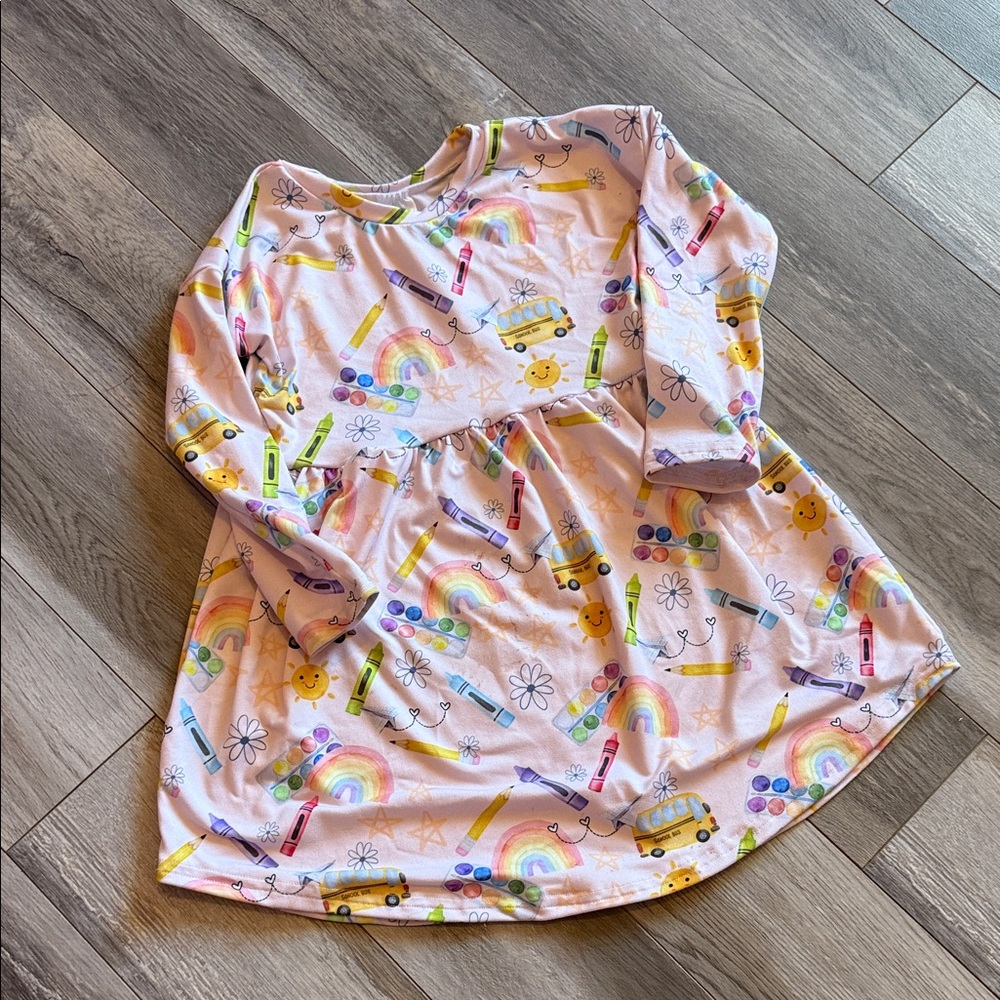 Playful Pink Kids Dress with Fun Design